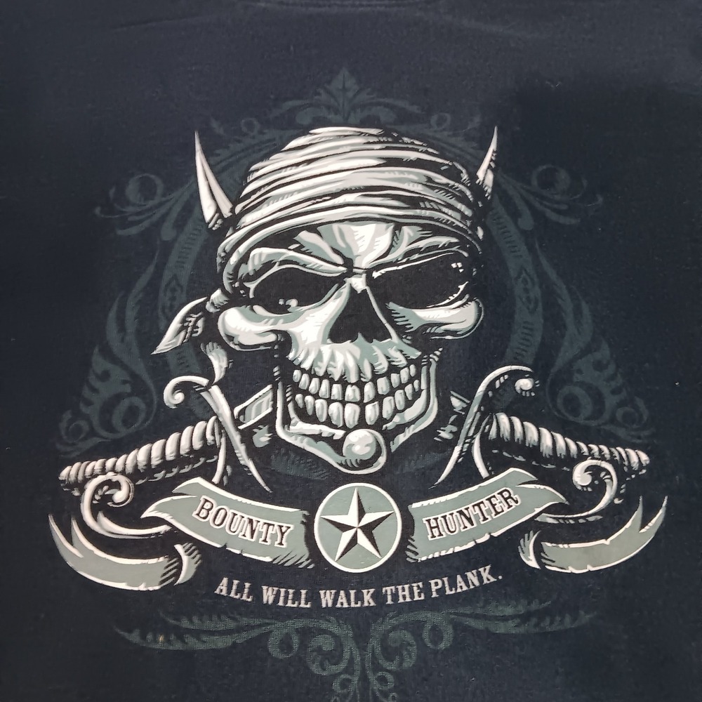 VTG Y2K Hybrid Double‎ Layer Shirt XL Thermal Skull Pirate Skater Grunge Cyber